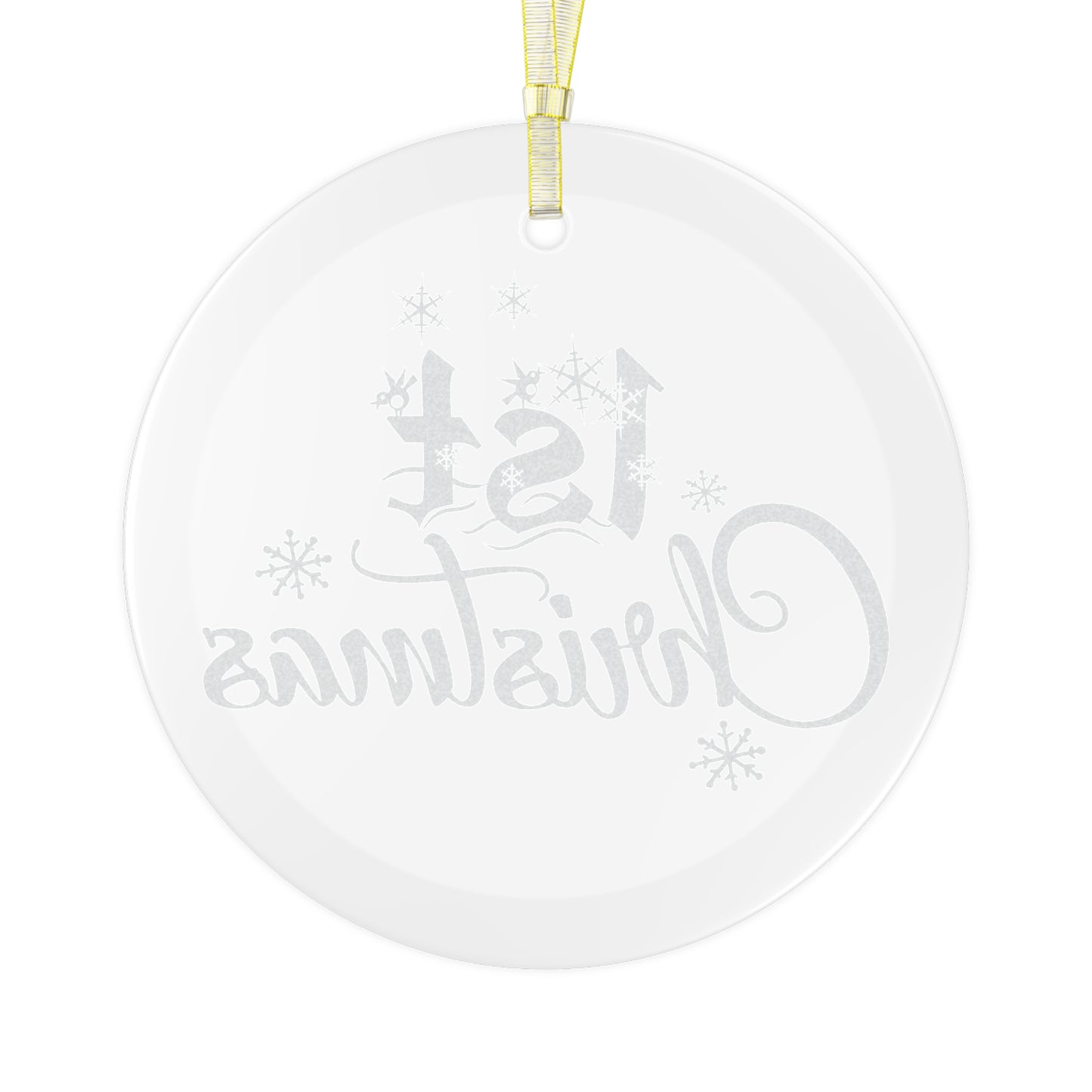 1st Christmas - Blue - Glass Ornament