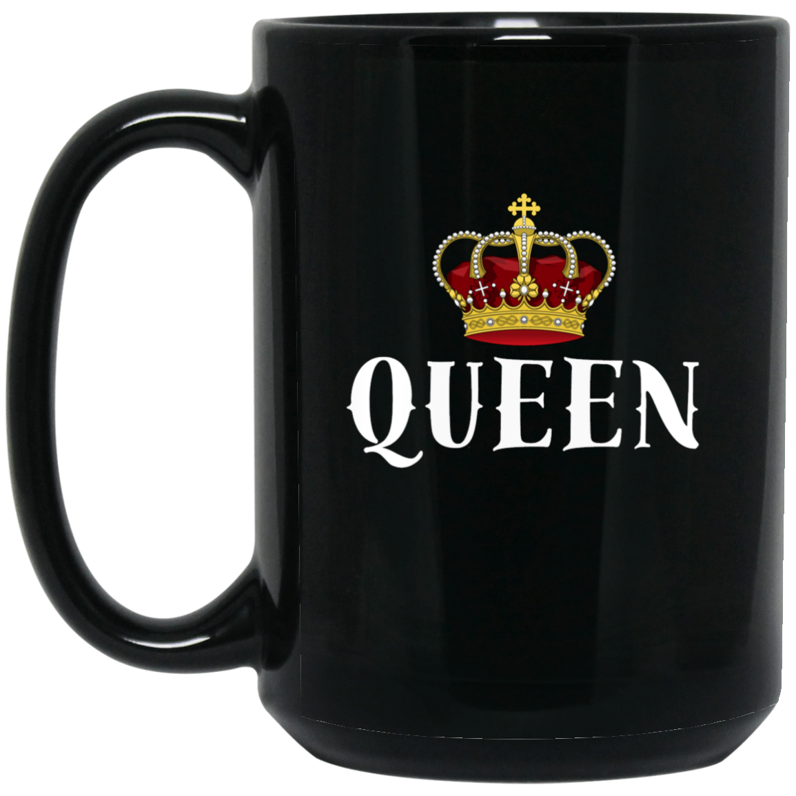 Queen Mug with Crown 15 oz. Black Mug