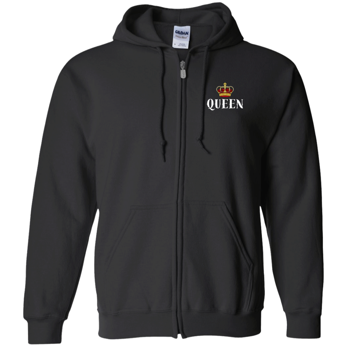 King Queen Zip Up Hooded Sweatshirt