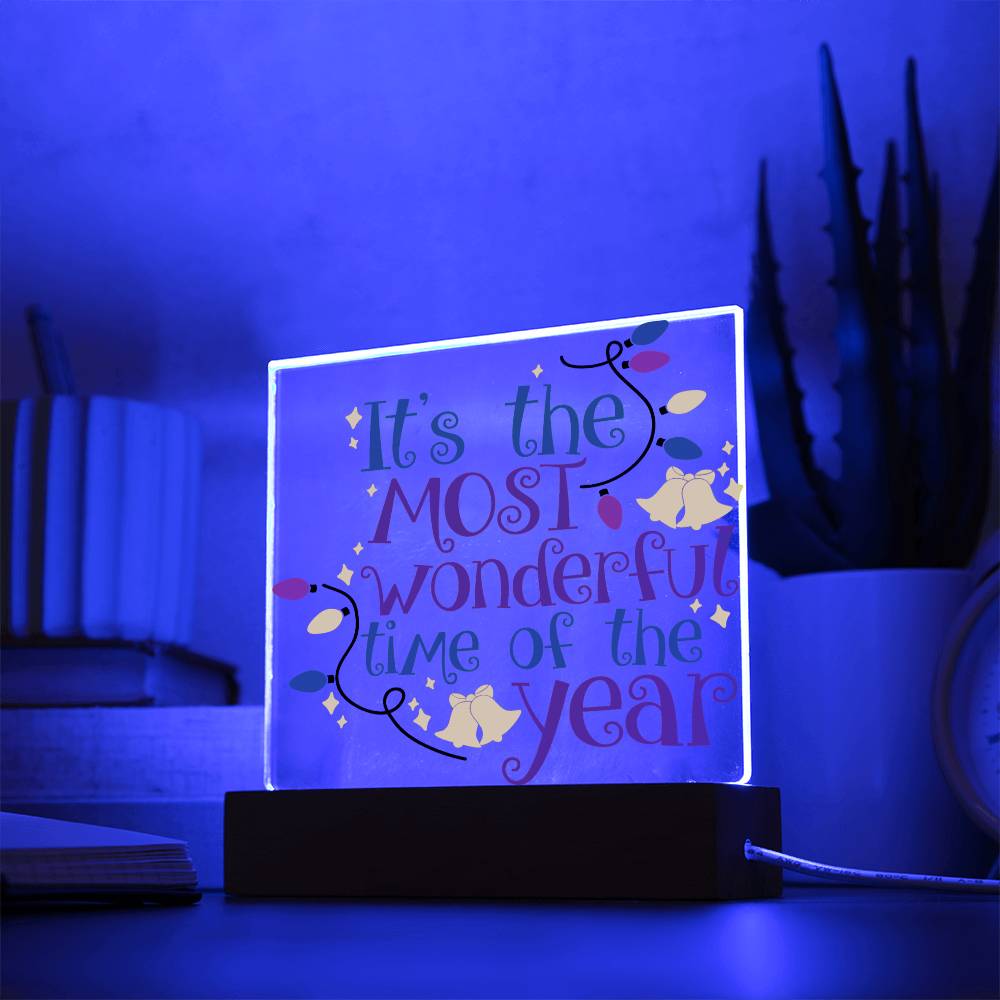 It's the most wonderful time of the year Square Acrylic Plaque
