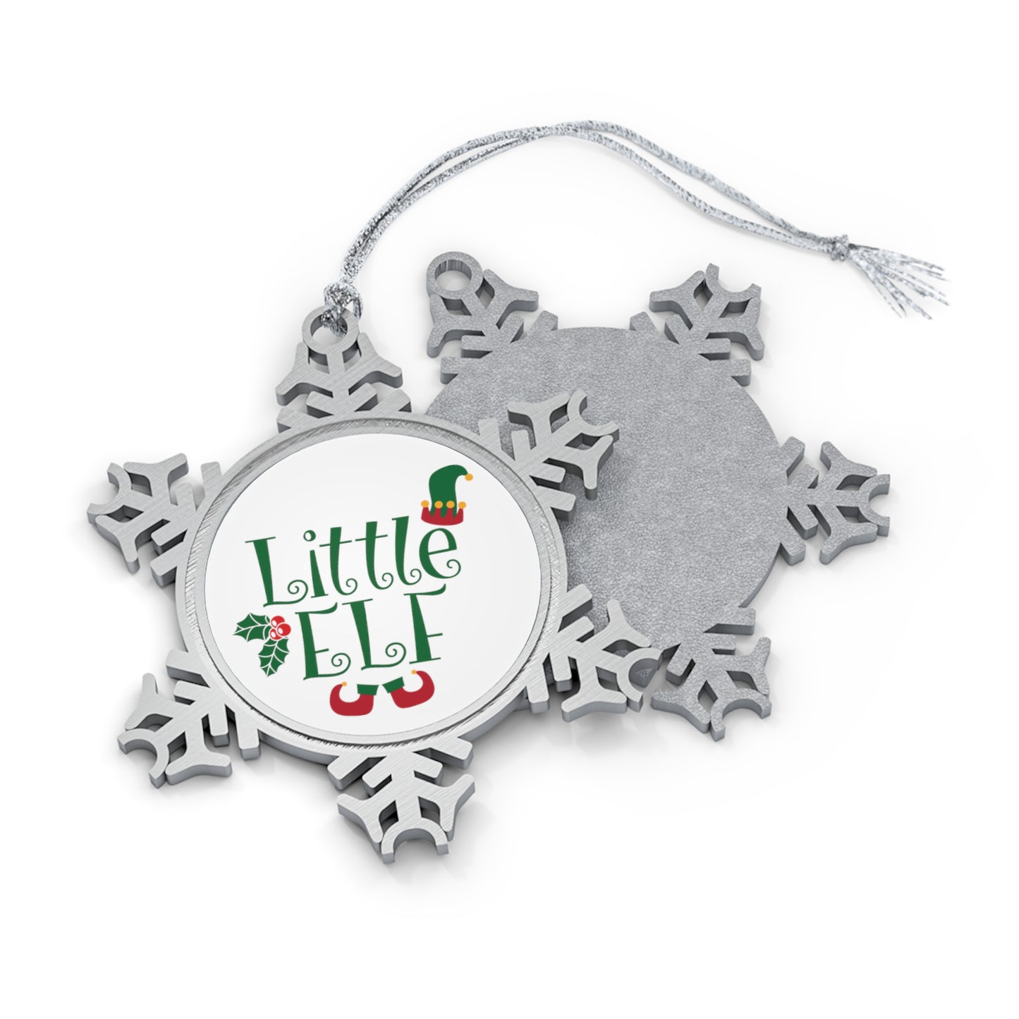 Little Elf Pewter Snowflake Ornament