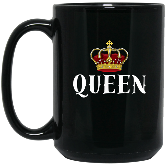 Queen Mug with Crown 15 oz. Black Mug